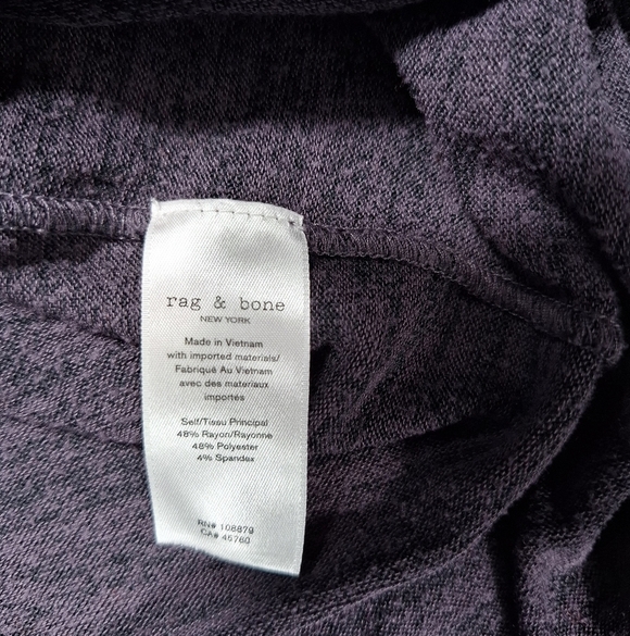 Rag & Bone Hudson Long Sleeve Jersey Top Size S Heathered comfy Off-Shoulder - Picture 8 of 8